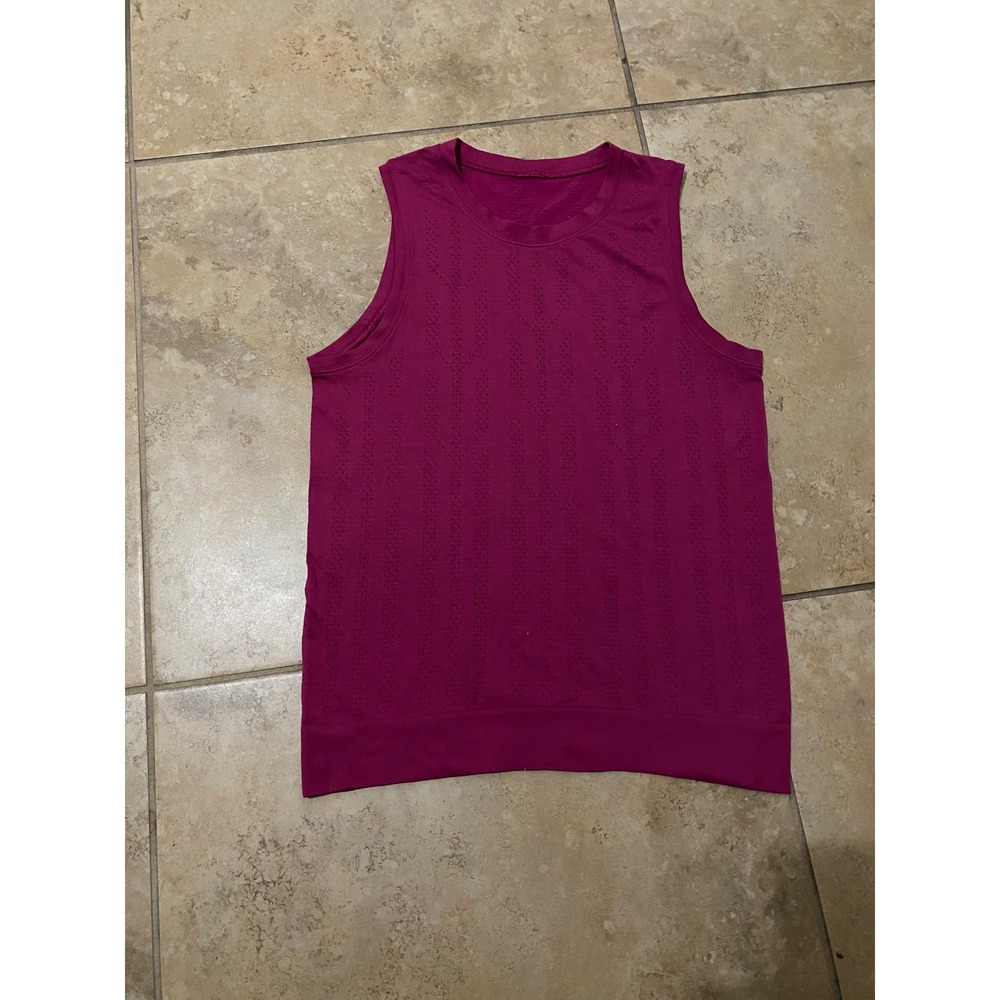 Lululemon Swiftly Breathe Muscle Tank Top Fletching Lines Ripened Raspberry Sz 6 - Picture 5 of 15